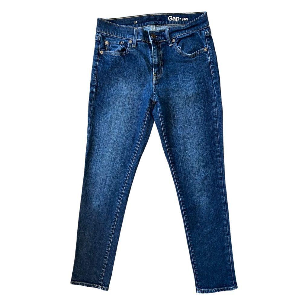 GAP 1969 Girlfriend Clean Dark Wash Jeans Size 26